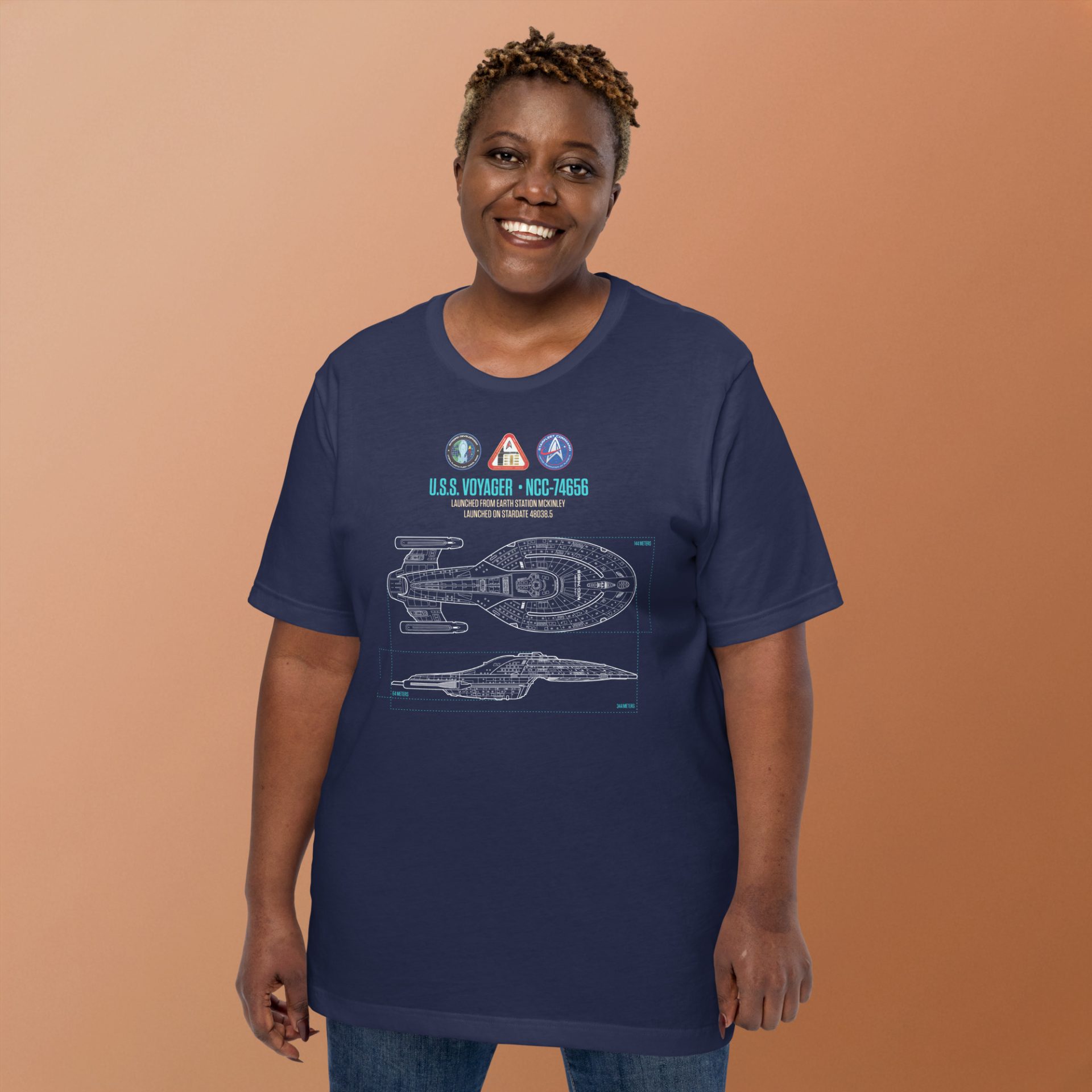 U.S.S. Voyager Schematic Supersoft T-Shirt - Image 3