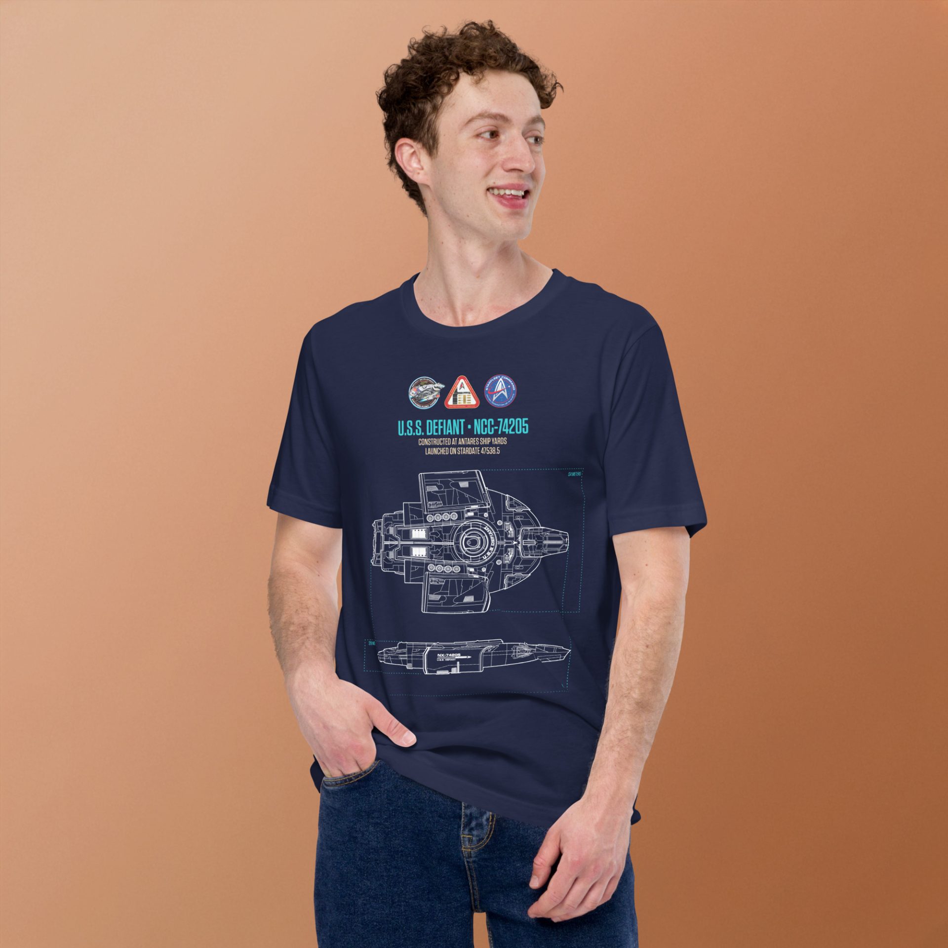 U.S.S. Defiant Schematic Supersoft T-shirt - Image 2