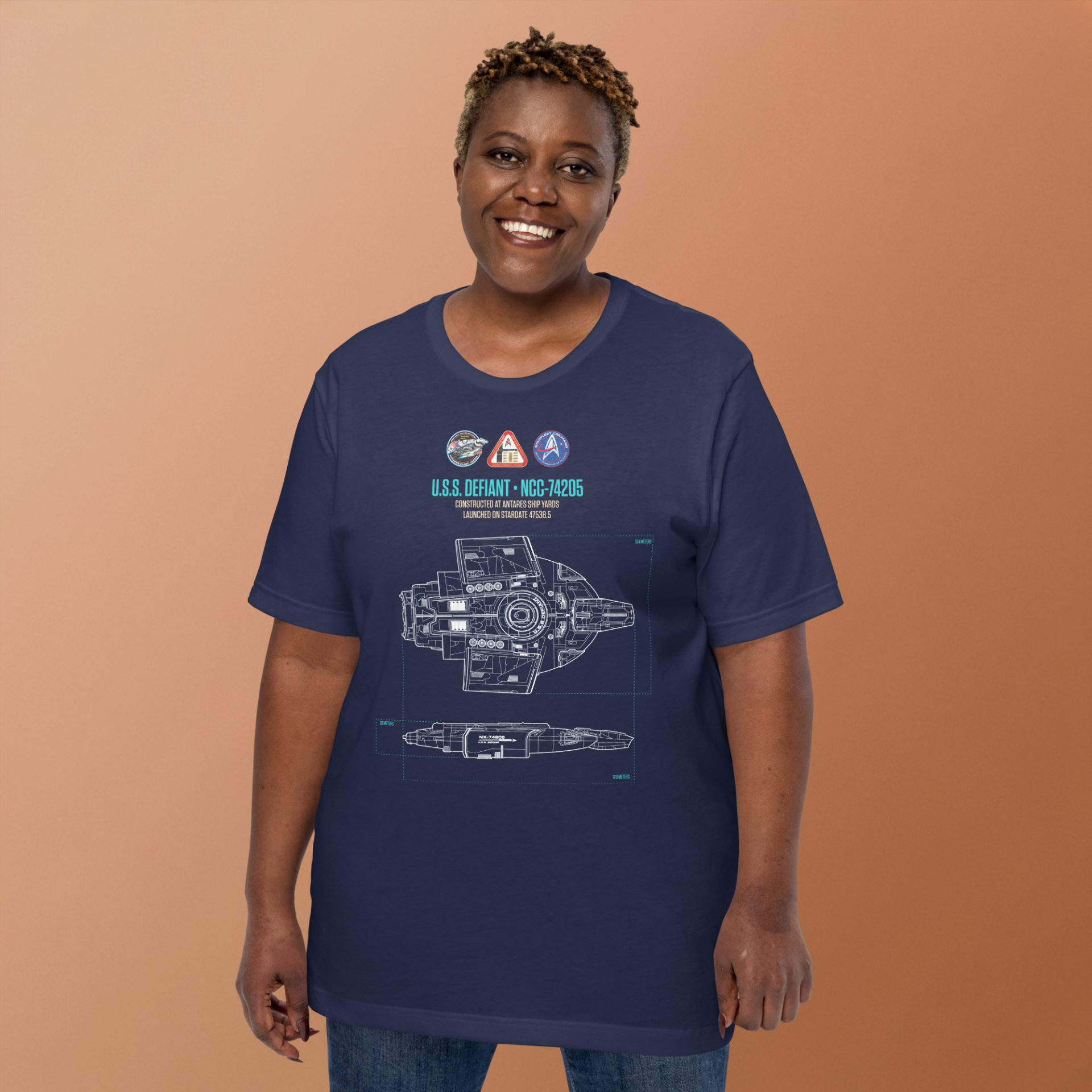 U.S.S. Defiant Schematic Supersoft T-shirt - Image 3