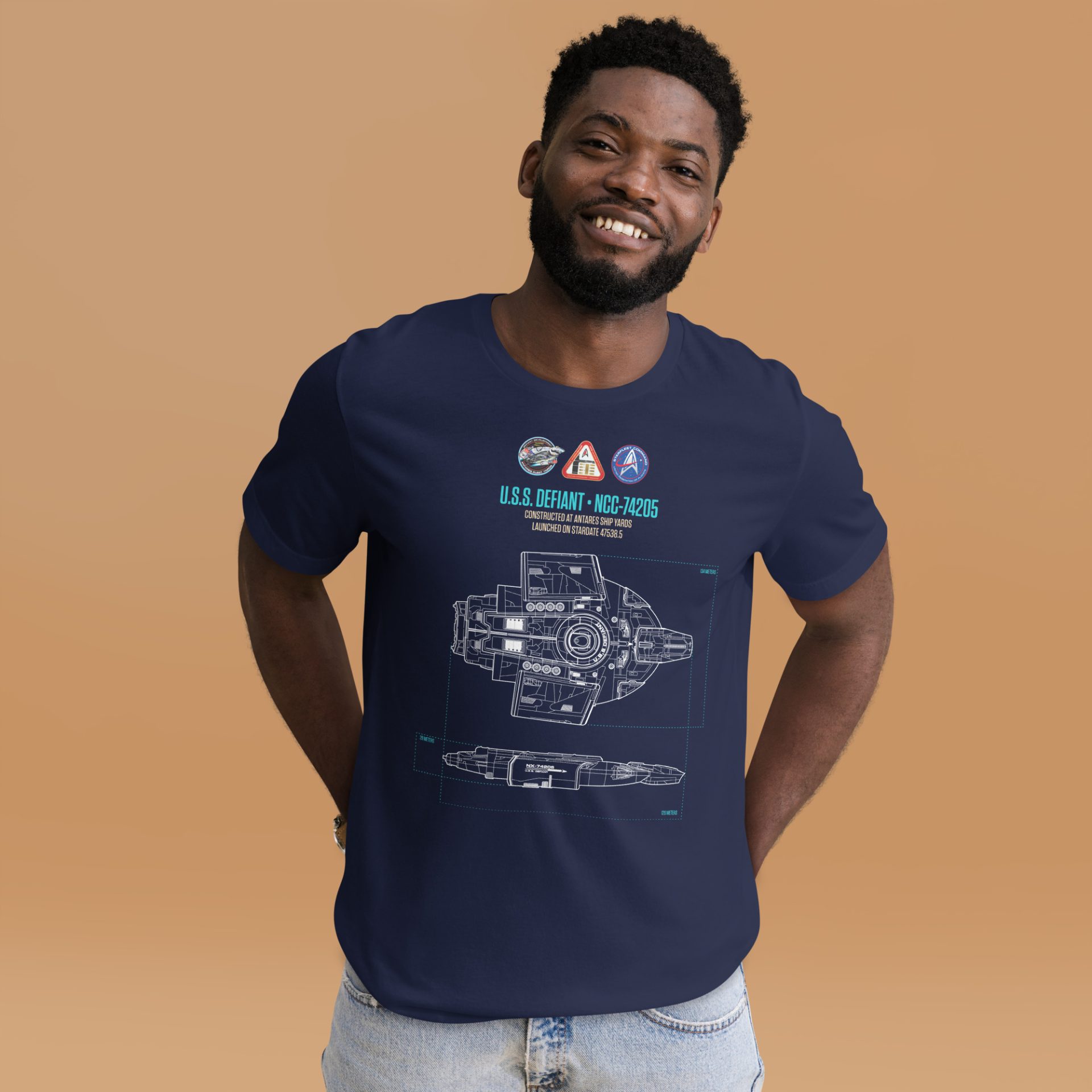 U.S.S. Defiant Schematic Supersoft T-shirt - Image 4