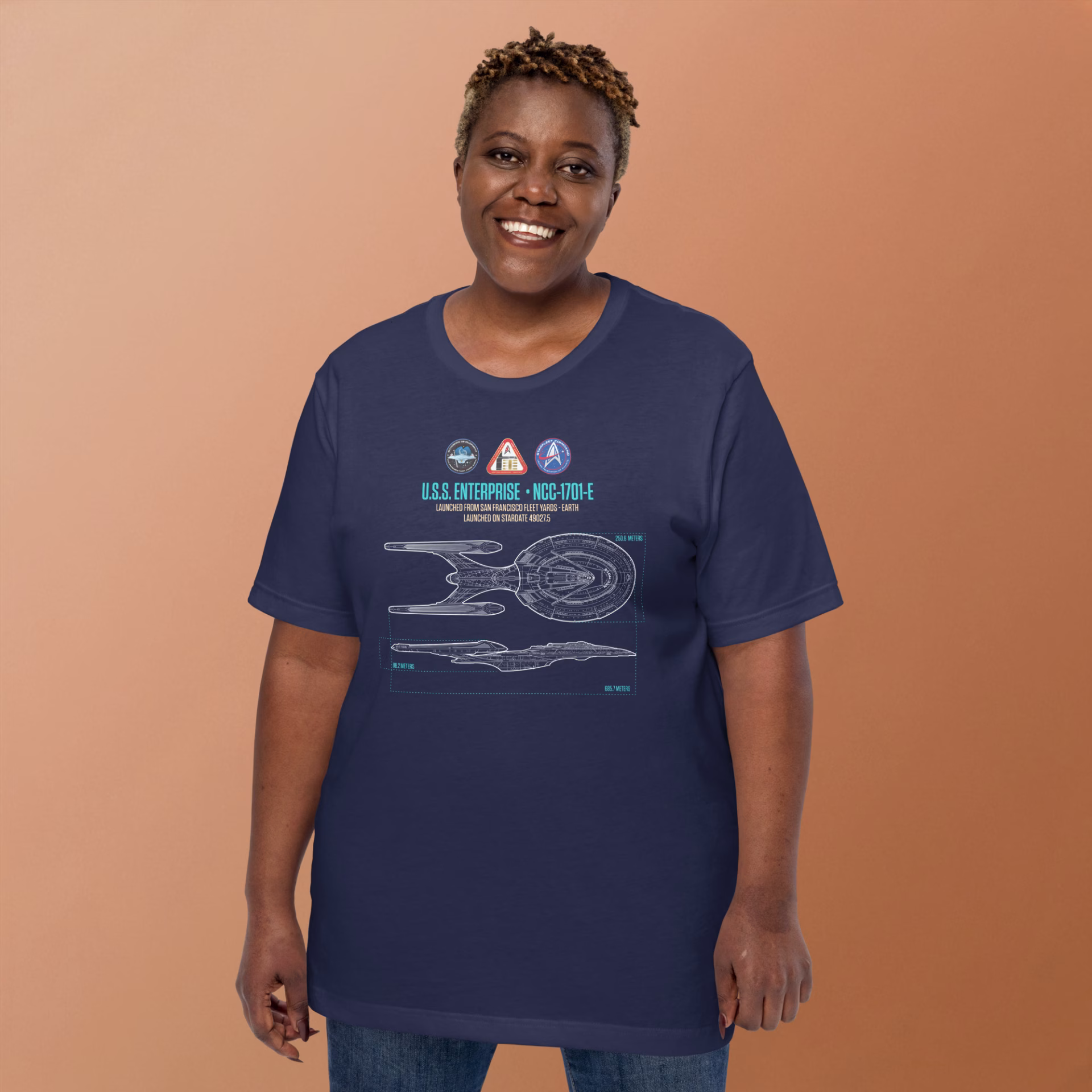 U.S.S. Enterprise E Schematic Supersoft T-Shirt - Image 3