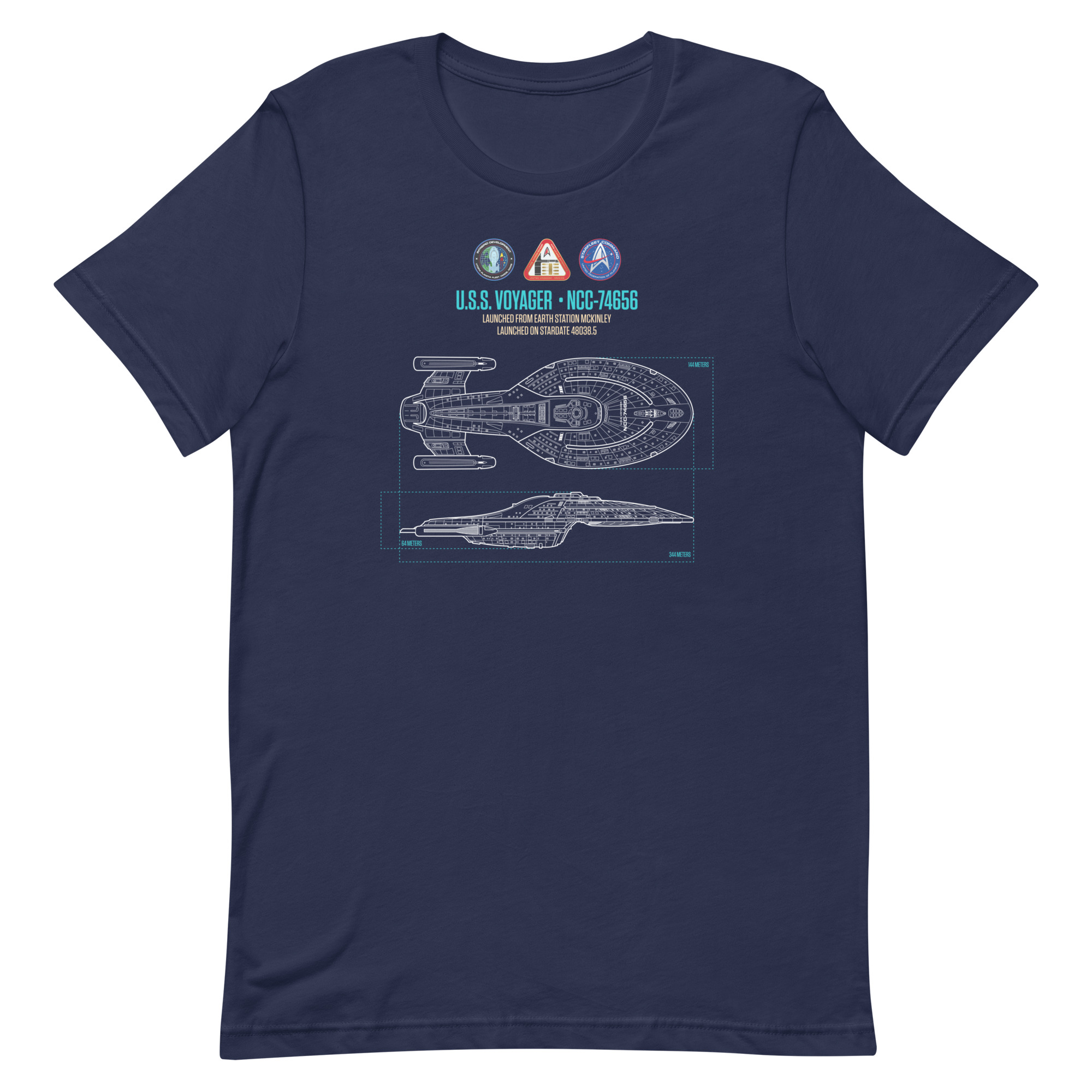 U.S.S. Voyager Schematic Supersoft T-Shirt