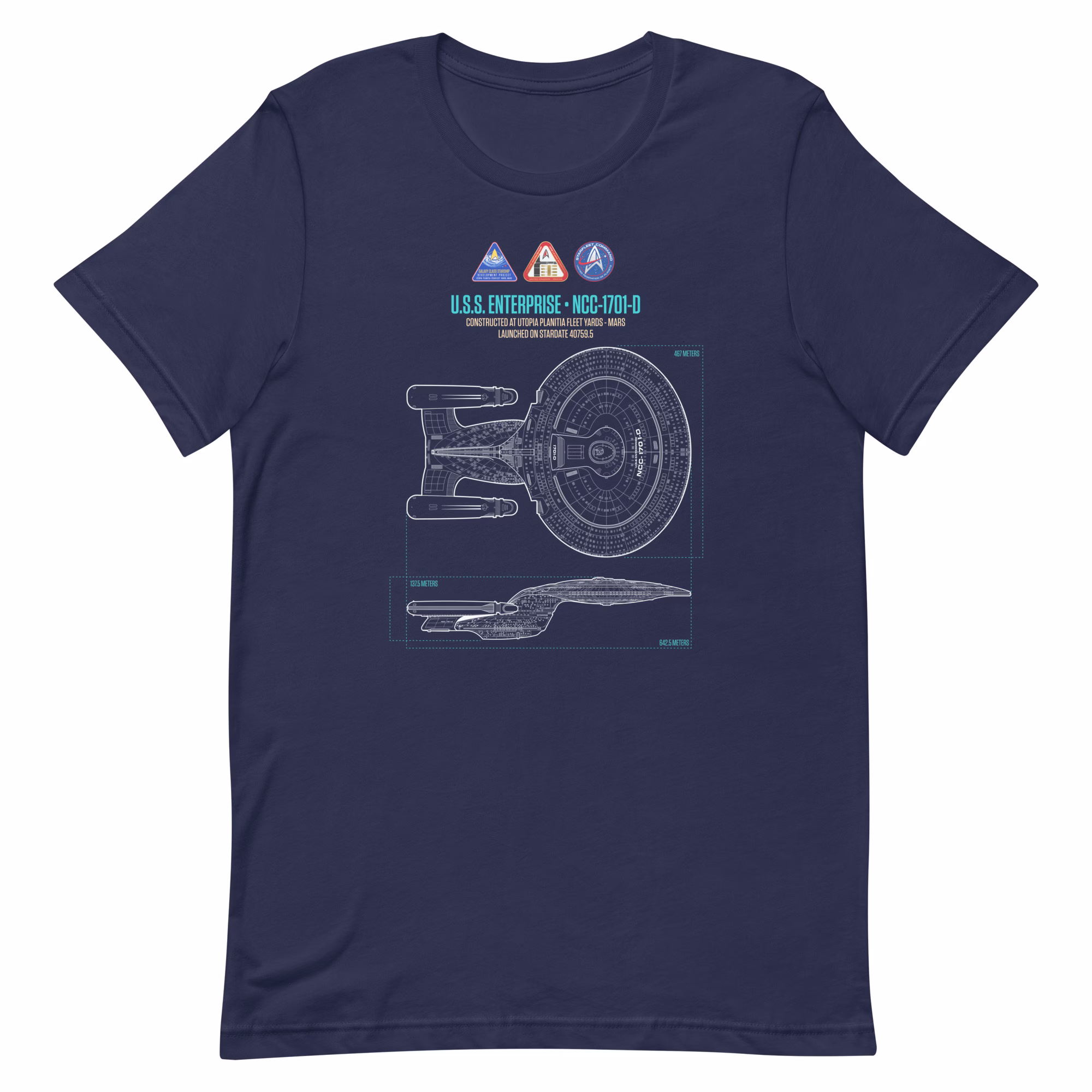 U.S.S. Enterprise D Schematic Supersoft T-Shirt