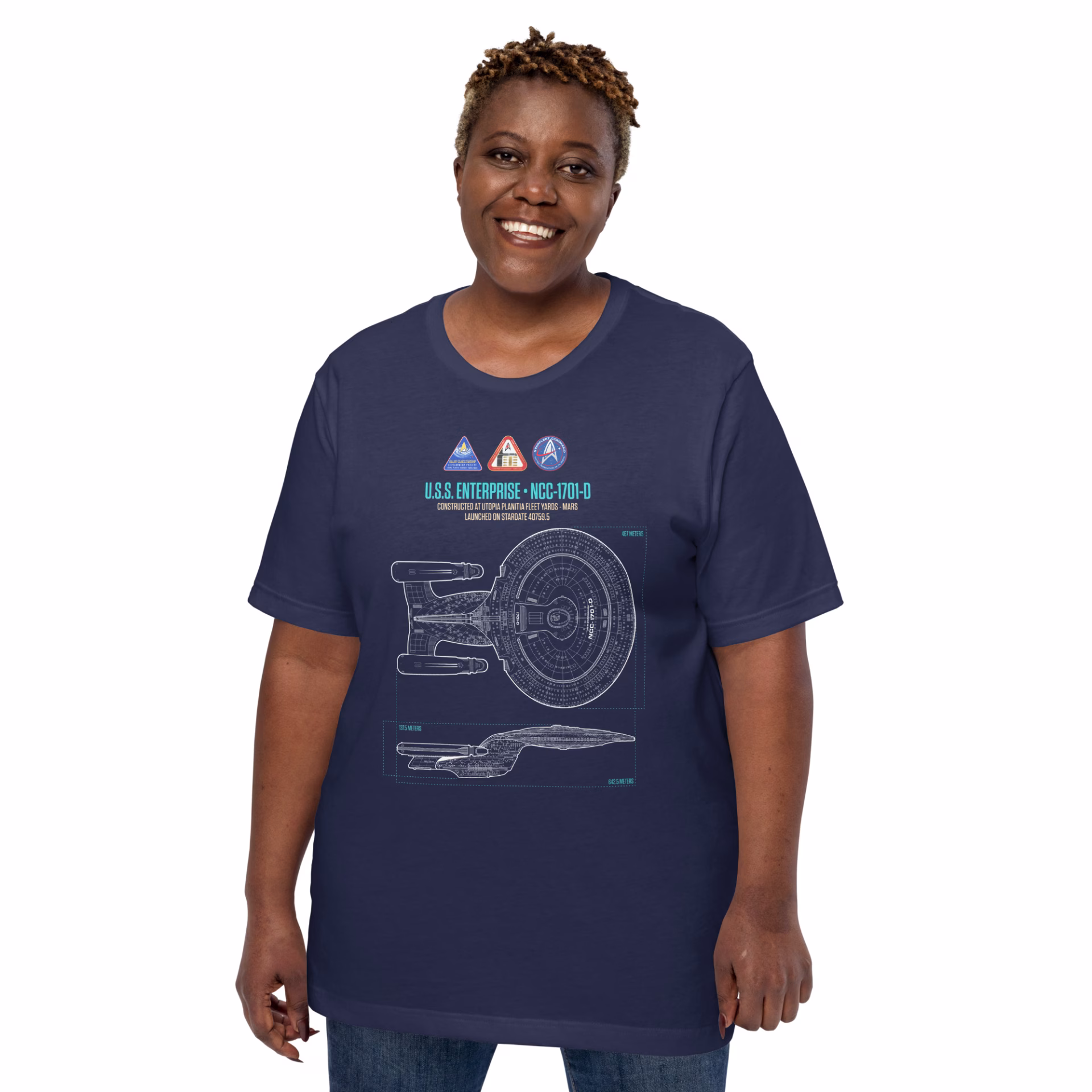U.S.S. Enterprise D Schematic Supersoft T-Shirt - Image 6