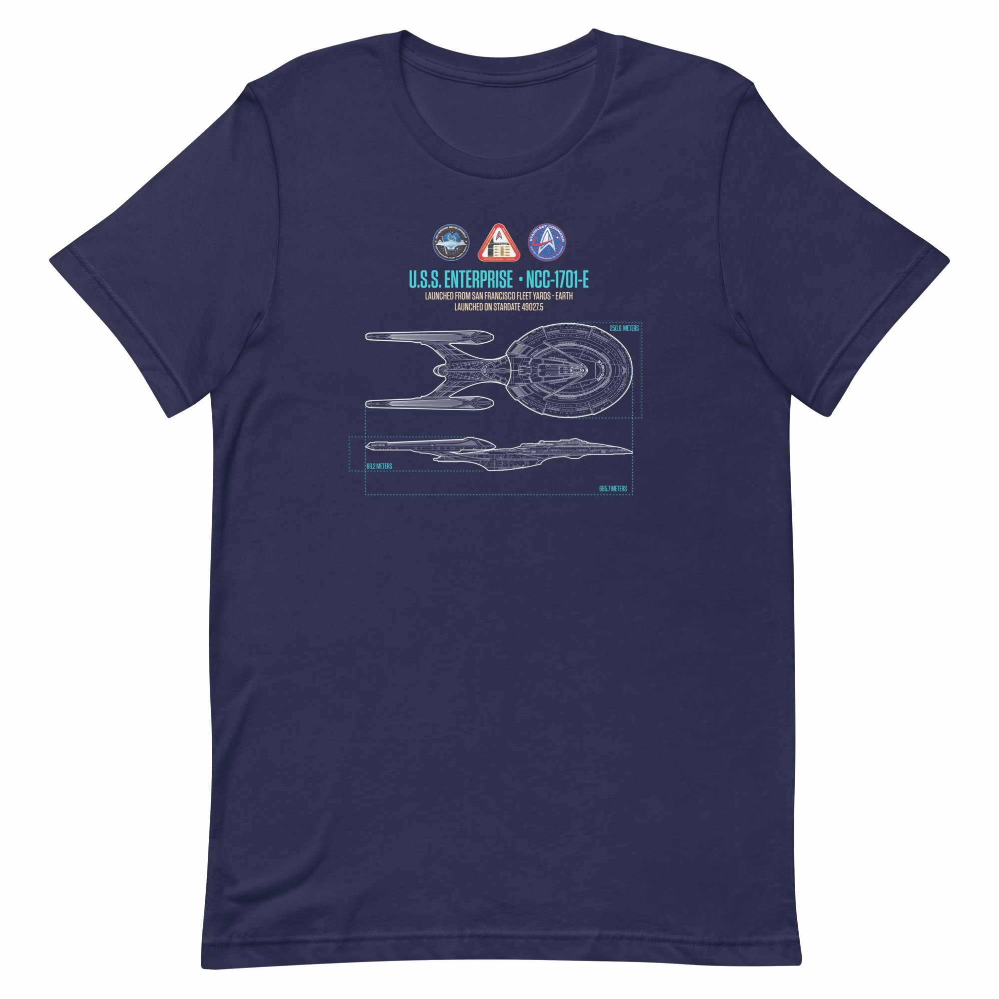 U.S.S. Enterprise E Schematic Supersoft T-Shirt