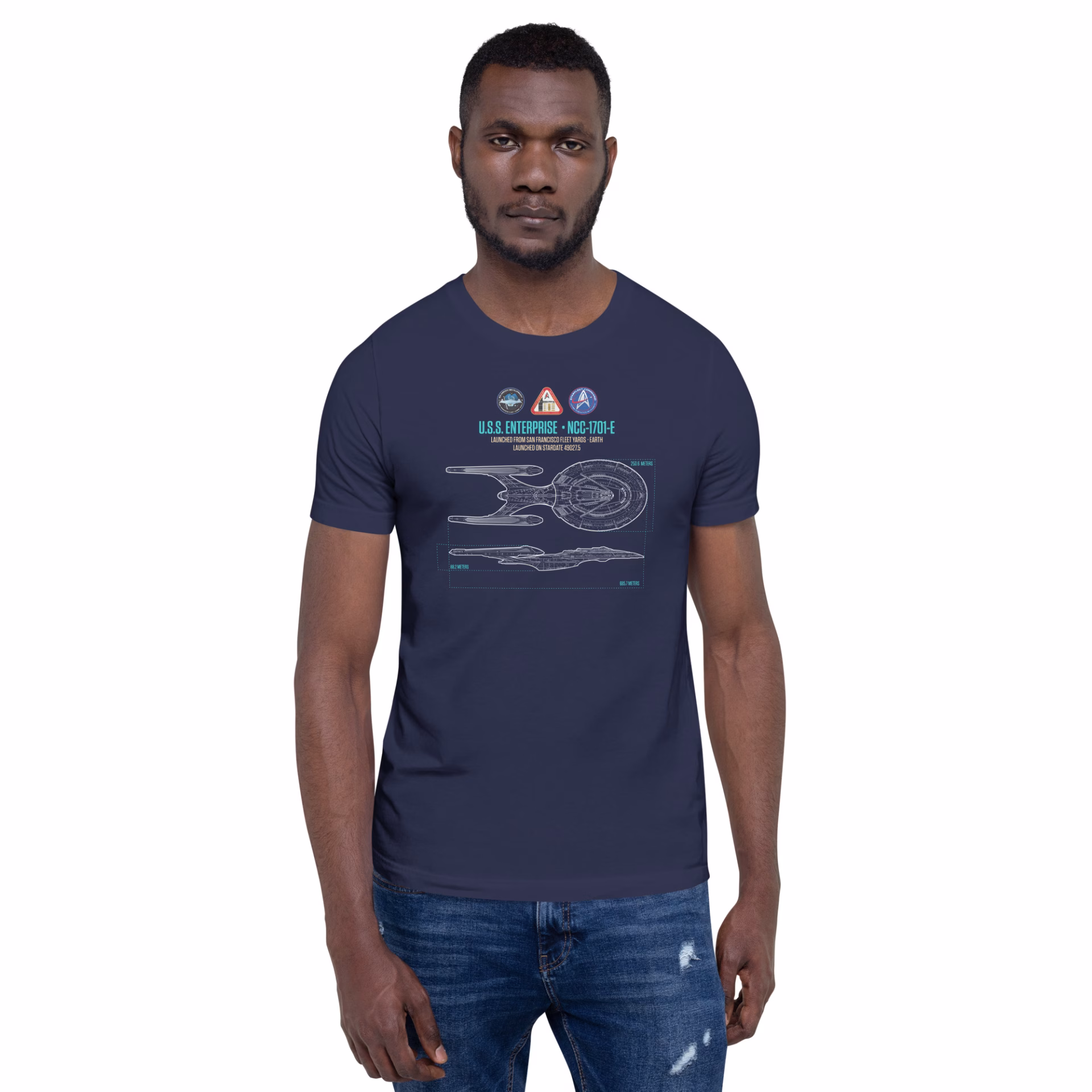 U.S.S. Enterprise E Schematic Supersoft T-Shirt - Image 7