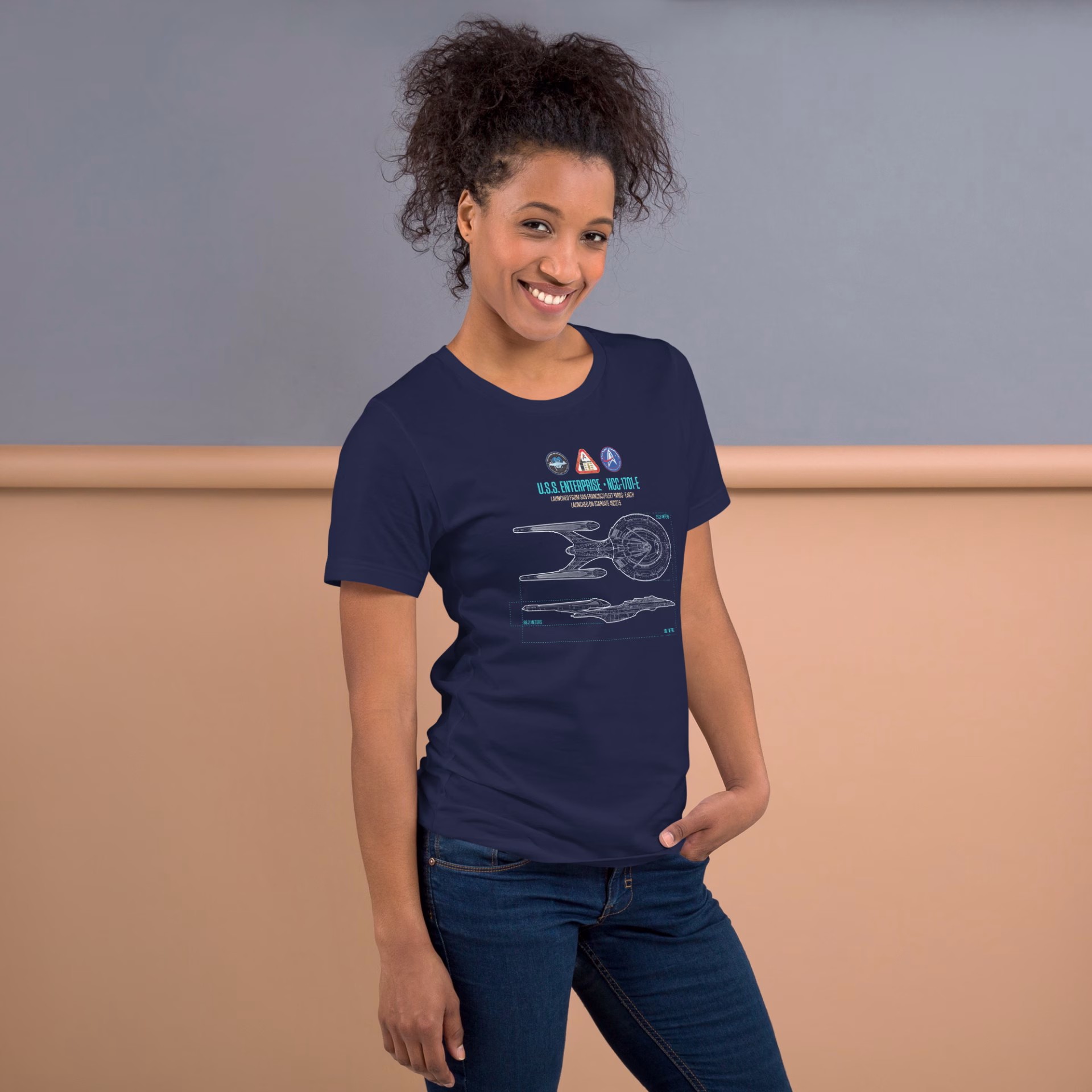 U.S.S. Enterprise E Schematic Supersoft T-Shirt - Image 6
