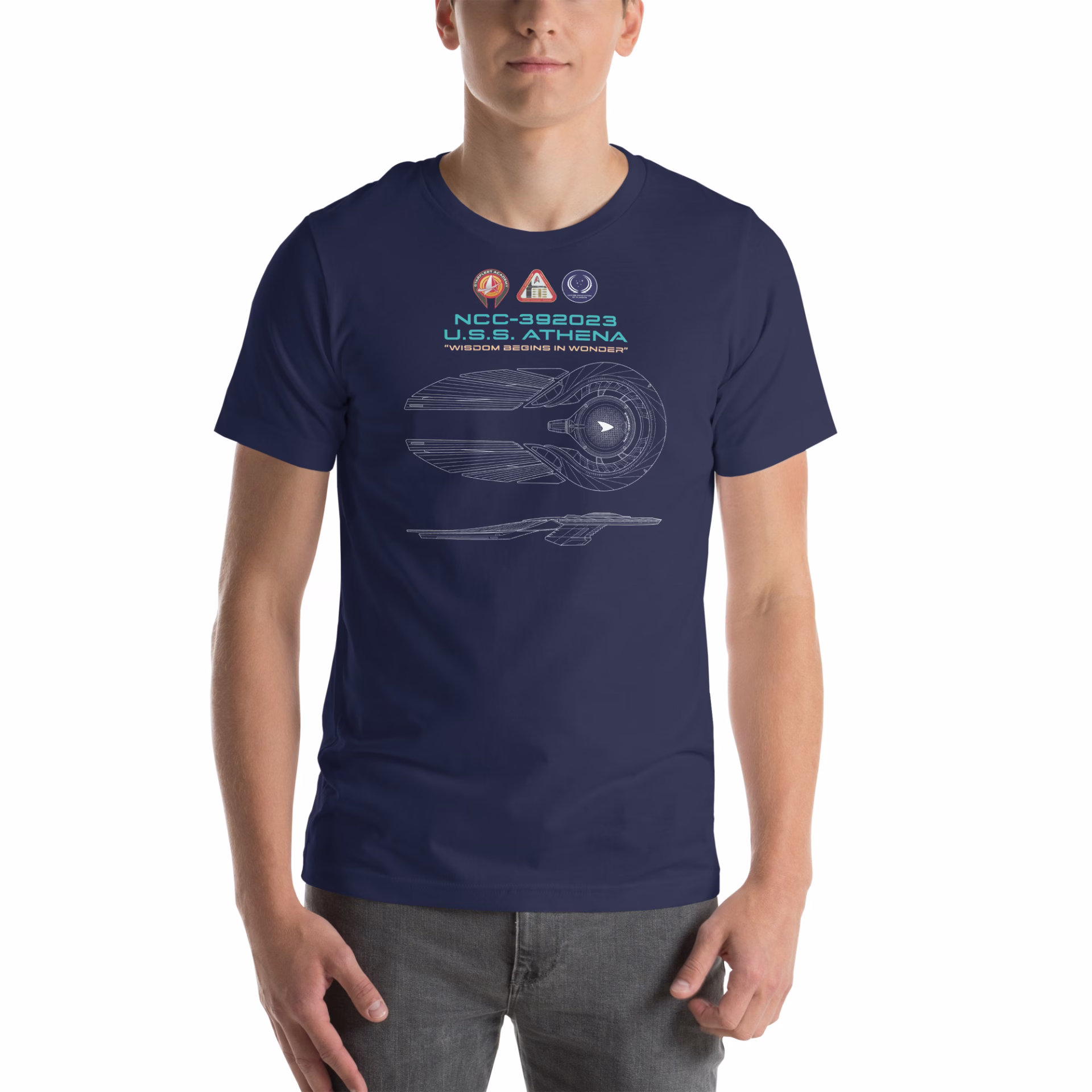 U.S.S. Athena Schematic Supersoft T-Shirt - Image 3