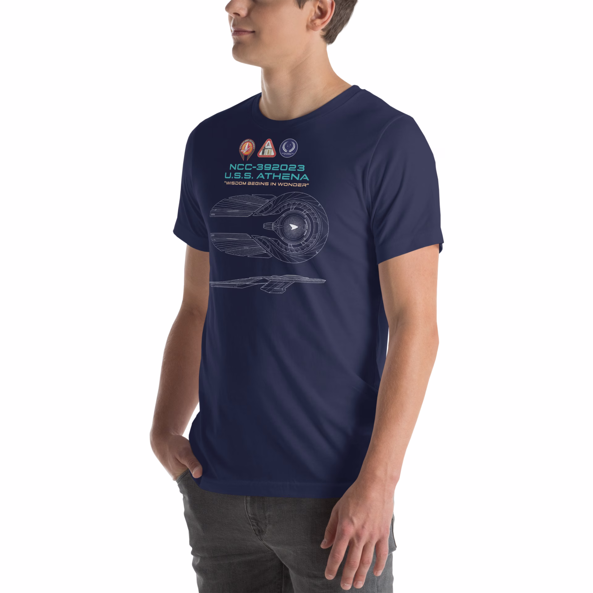 U.S.S. Athena Schematic Supersoft T-Shirt - Image 6